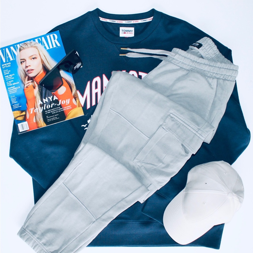 Only & Sons tapered fit washed cargo joggers in gray